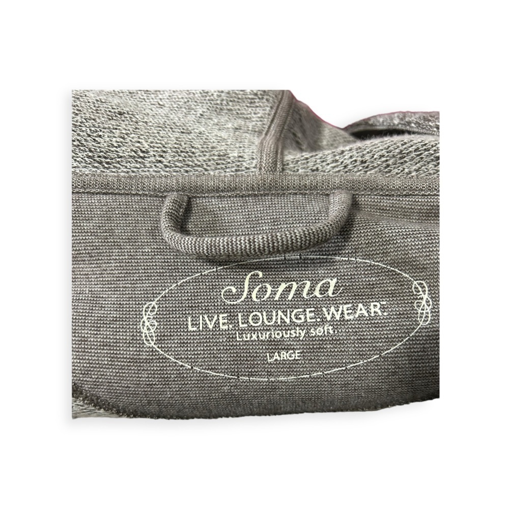 SOMA Lounge Hoodie Cardigan Tan Size Large - Picture 3 of 4
